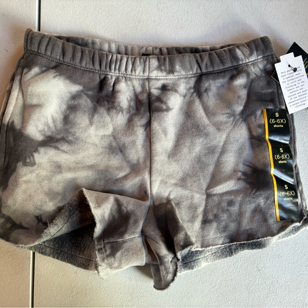 Gray Tie-Dye Shorts Girls NWT 6/6X